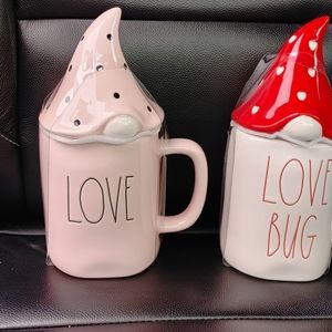 rae dunn valentines gnome topper mugs